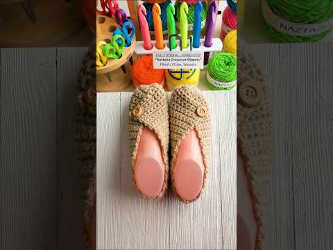 Crochet Crossover Slippers #shorts