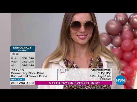 Democracy Floral Print Ruched 3/4Sleeve House Dress