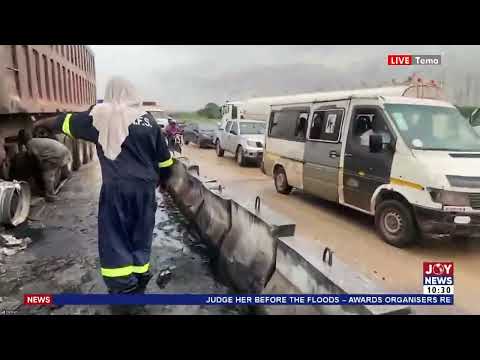Tanker Explosion on Tema Motorway: Gridlock on the stretch after the accident-induced fire