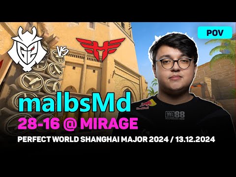 CS2 POV G2 malbsMd (28/16) vs Heroic (mirage) @ Perfect World Shanghai Major 2024 | Dec 13, 2024
