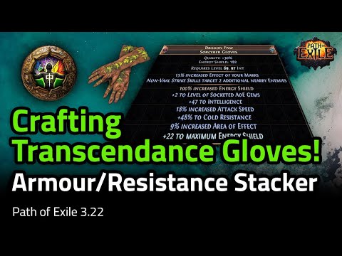 [3.22] Crafting Transcendence Armour/Resistance Stacker Gloves! - Path of Exile 3.22