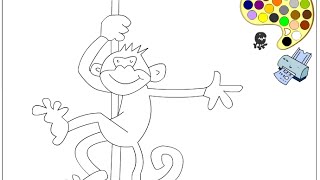 Monkey Coloring Pages for Kids - Monkey Coloring Pages