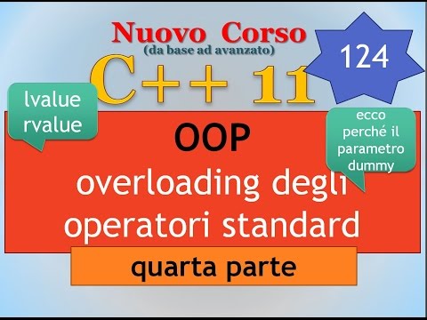 Nuovo Corso C++11 ITA 124: OOP - overloading degli operatori standard, quarta parte