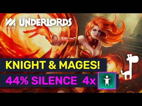 44% HUMAN SILENCE! Knights &  6 Mages Build! | Dota Underlords