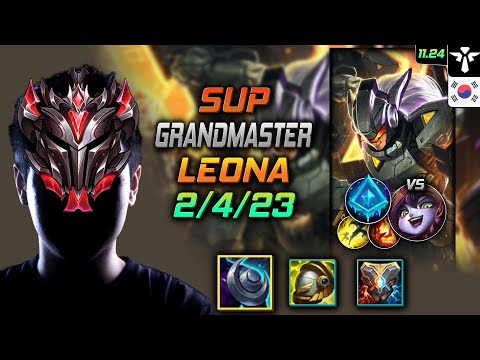 GrandMaster Leona Support vs Lulu - 천상계 서폿 레오나 저녁갑주 빙결 - LOL KR 11.24