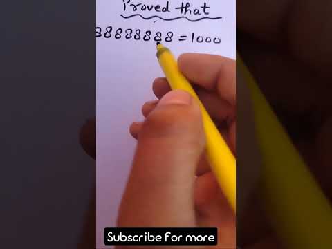 How to Prove it 88888888 ? 1000 | maths shorts #shorts #short #youtubeshorts