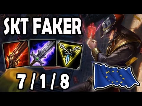 SKT Faker TWISTED FATE vs LUX [ MID ] Lol Challenger EUW