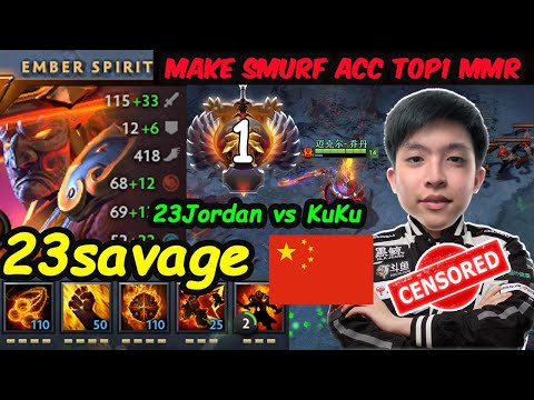Smurf to Top1 MMR | 23savage - [Ember Spirit] 11K MMR Midlane vs Geekfam Kuku Dota 2 Perspective