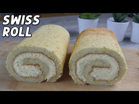 CHOCOLATE & PISTACHIO ROLL CAKE | FLUFFY SWISS ROLL CAKE RECIPE
