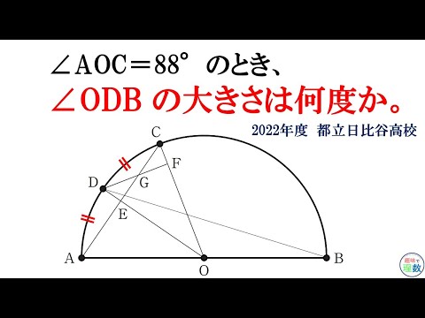 【高校入試　数学】円のアレが見えたら一瞬です。｜2022年度　都立日比谷高校