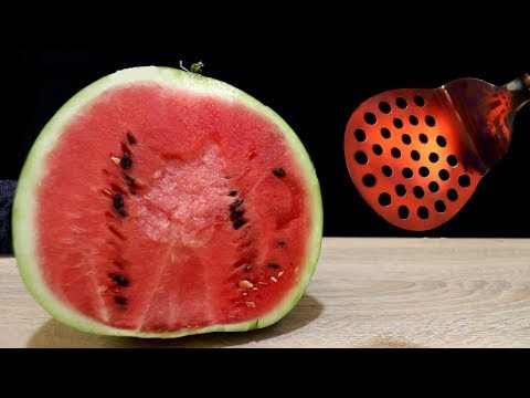 EXPERIMENT: Glowing 1000 degree POTATO MASHER vs WATERMELON