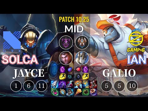 DRX SOLCA Jayce vs OZ Ian Galio Mid - KR Patch 10.25