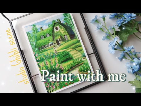 Studio Ghibli Kiki's Delivery Service Speed-Paint 🌸 // Gouache Painting✨