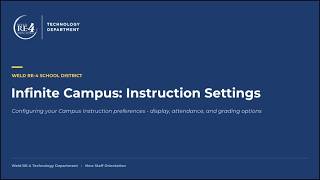 Infinite Campus: Instruction Settings