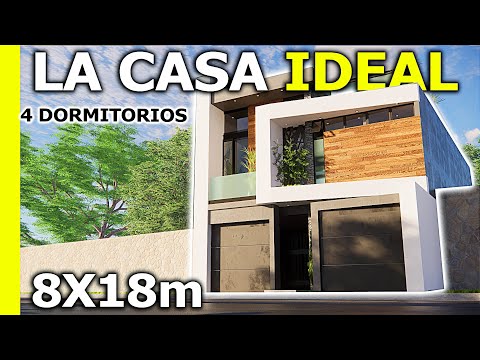 🔴CASA IDEAL EN 8X18M CON 4 DORMITORIOS