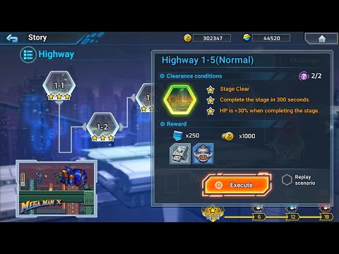 ROCKMAN X DIVE OFFLINE : Highway 1-5 (Normal) Deep Element Hidden