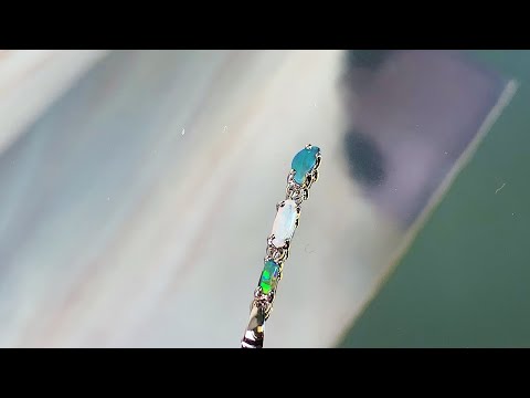 Sterling Silver dangling opal pendant freeform shapes