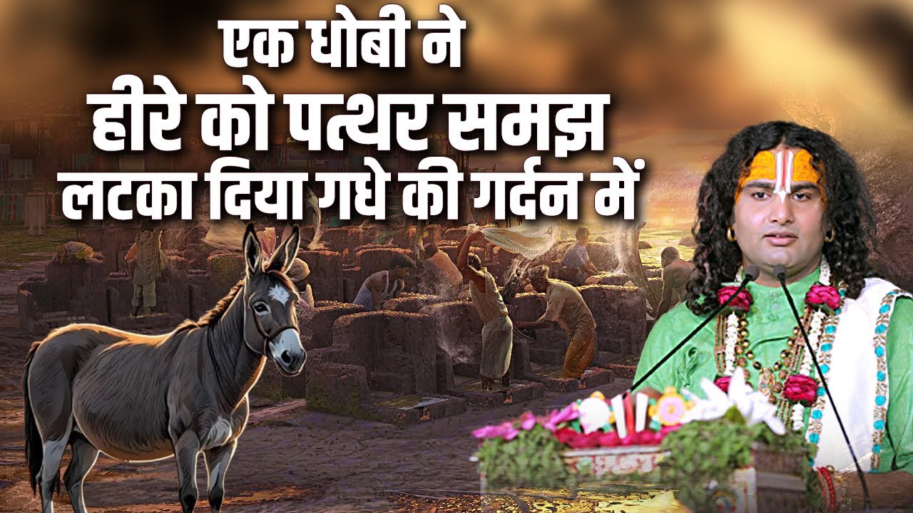 धोबी ने हीरे को पत्थर समझ लटका दिया गधे की गर्दन में | देखिये फिर क्या हुआ | Shri Aniruddhacharya Ji