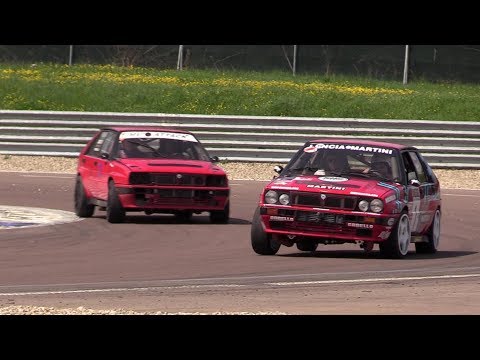 +400 HP Lancia Delta HF track battle! Flatout, turbo sound & camera car