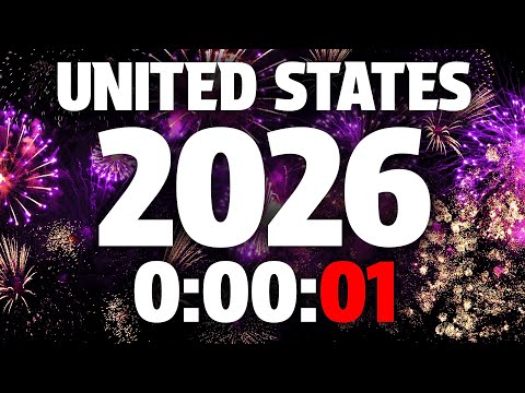 UNITED STATES 2026 New Year Countdown 🎉 EST, CST, MST, PST ⏰ Upbeat Music