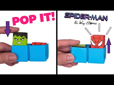 Spider-man MINI origami BUTTON TOY [origami pop it, origami fidget toy]