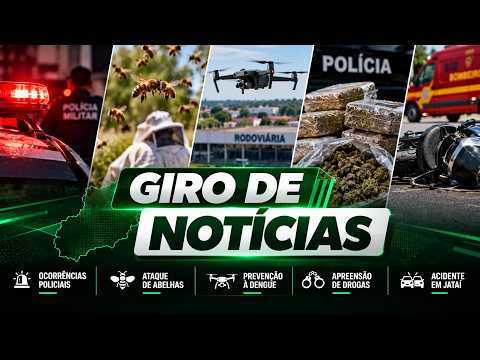 GIRO DE NOTÍCIAS | Ataque de abelhas, drogas e acidente em Jataí
