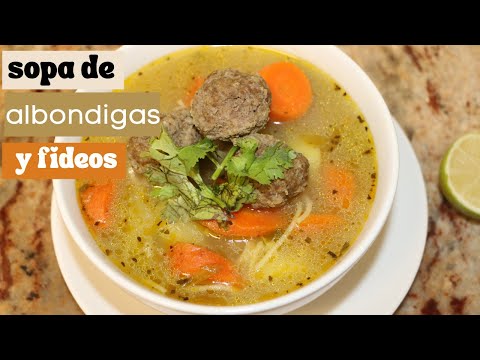 Sopa de albóndigas de carne con fideos | Ros Emely HD 1080p