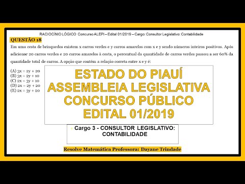 Questão 18 Concurso Assembleia Legislativa Piauí [ALEPI]