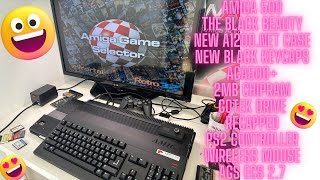 Amiga 500 The Black Beauty! Recapped, 2MB ChipRAM, ACA500+, A1200net case, keycaps, Gotek, VGA out