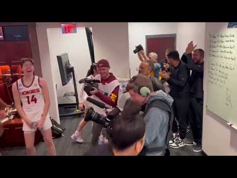 WBB: Post-South Dakota State locker room celebration