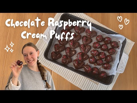 Chocolate Raspberry Cream Puffs - Perfect for Valentines Day