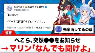 兎田ぺこら、突然○○をお知らせ←宝鐘マリン「何でも聞けよ」【反応集】