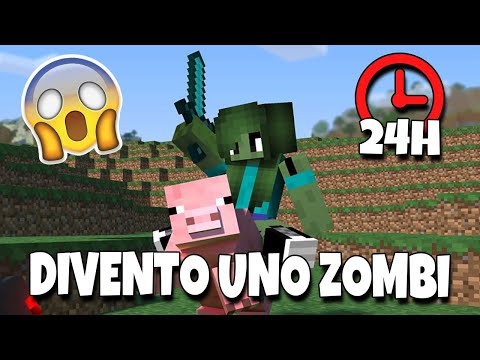 I TURN INTO A ZOMBIE FOR 24H😱😂Minecraft