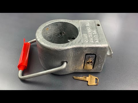 [832] HUGE Tractor Trailer Kingpin Lock Picked and Gutted (Cargo Protectors Model AM101)