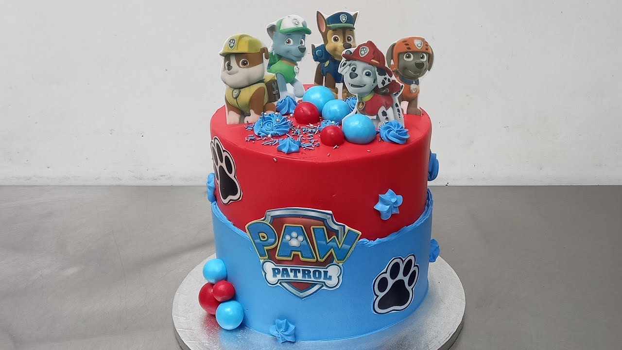 How to make a paw patrol tower cake with fresh cream