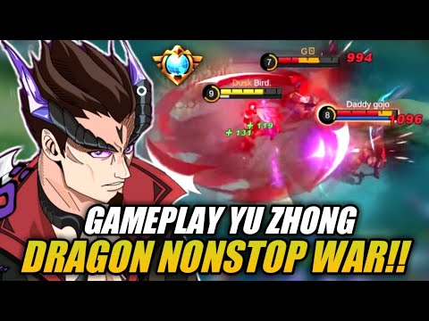 GAMEPLAY YU ZHONG KING SIDELANE NONSTOP WAR | Best Build Top Global Yu Zhong - Mobile Legends