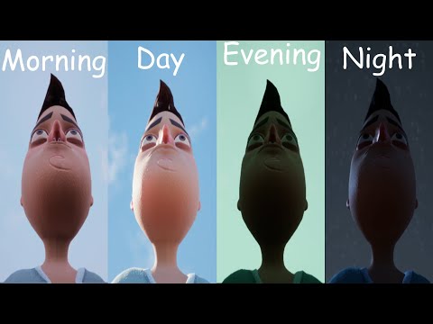 Hello Neighbor ACT 2 cutscene in all times of the day