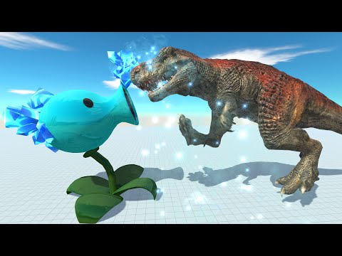 Snow Pea vs 999 Dinosaurs T-Rex - Animal Revolt Battle Simulator