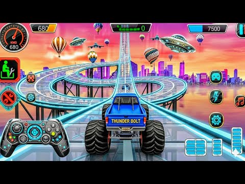 Ultimate Mega Ramp Car Racing 2024: Monster Truck Gameplay & Impossible Stunts Challenge!