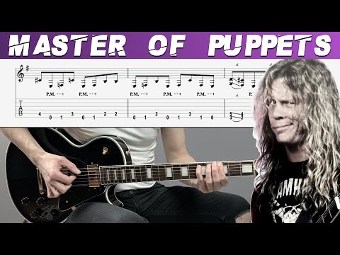 METALLICA - MASTER OF PUPPETS (Full Guitar cover with TAB | Lesson)