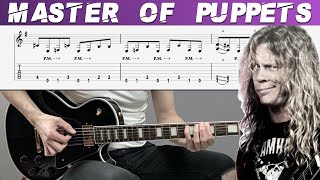 METALLICA - MASTER OF PUPPETS (Full Guitar cover with TAB | Lesson)