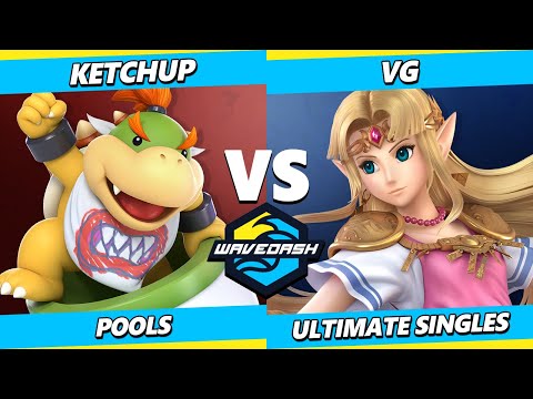 Wavedash 2023 - Ketchup (Bowser Jr) Vs. VG (Zelda) Smash Ultimate - SSBU