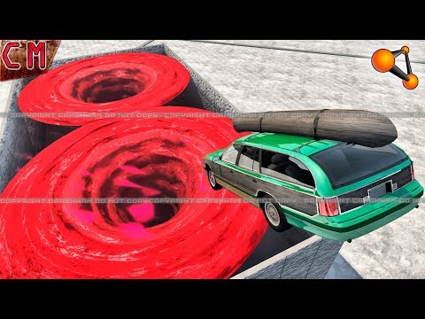 Huge Whirpool Car Jumps (Giant water vortex) BeamNG Drive