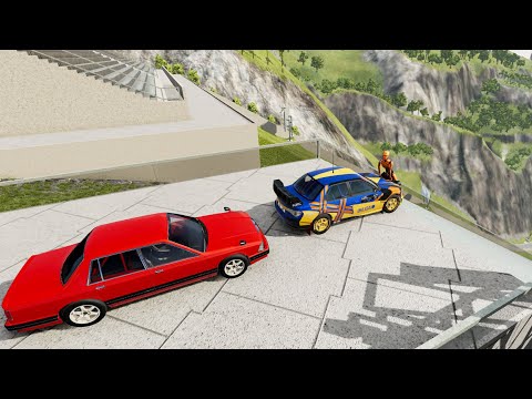 Stairs Jumps Down With Crash Test Dummy Epic - BeamNG.drive Down Stairs Jumps With Slow Motion