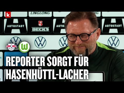 "Was für eine Frage": Reporter bringt Hasenhüttl zum Lachen | RB Leipzig - VfL Wolfsburg