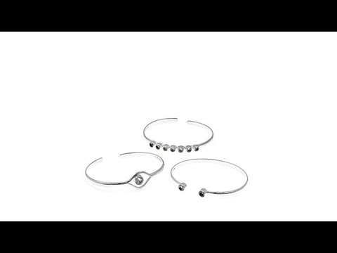 Deb Guyot 3piece Herkimer Quartz Polished Cuff Set