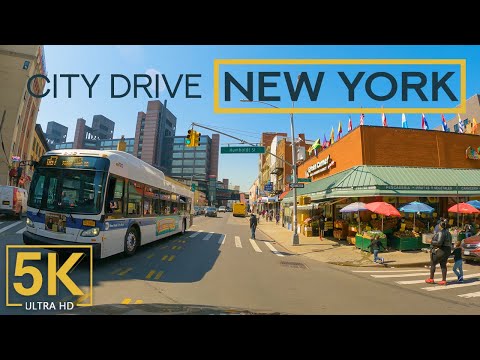 5K Discovering New York State - Driving through Brooklyn - 2 HRS City Drive Video + Energetic Music