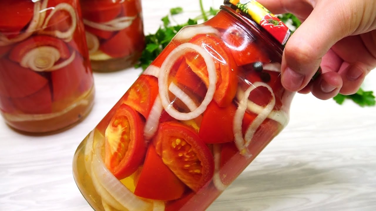 Помидоры заливные на зиму. Делала 3 баночки на пробу, умяли за вечер