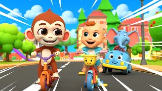 Download lagu Animals Play on the Bikes | Vroom Vroom Race Time Nursery Songs and Baby Rhymes mp3