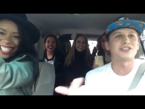 Uber driver raps for car full of babes. WATCH THIS.